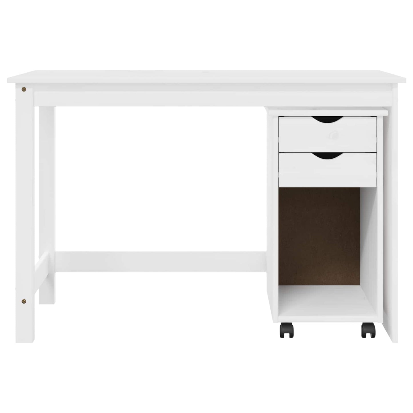 Schreibtischschrank-Set 2 stk. Weiß Massives Kiefernholz