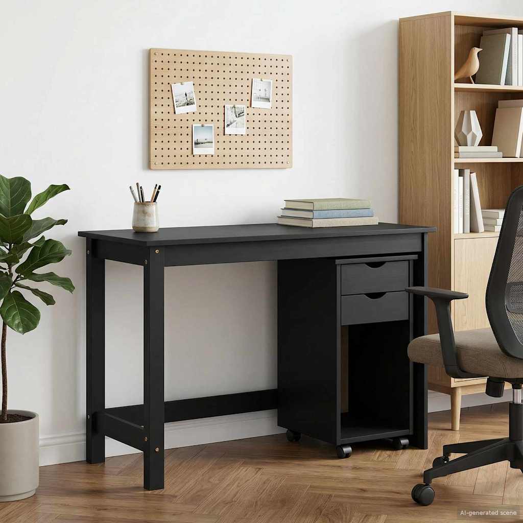Schreibtischschrank-Set 2 stk. Grau Massives Kiefernholz