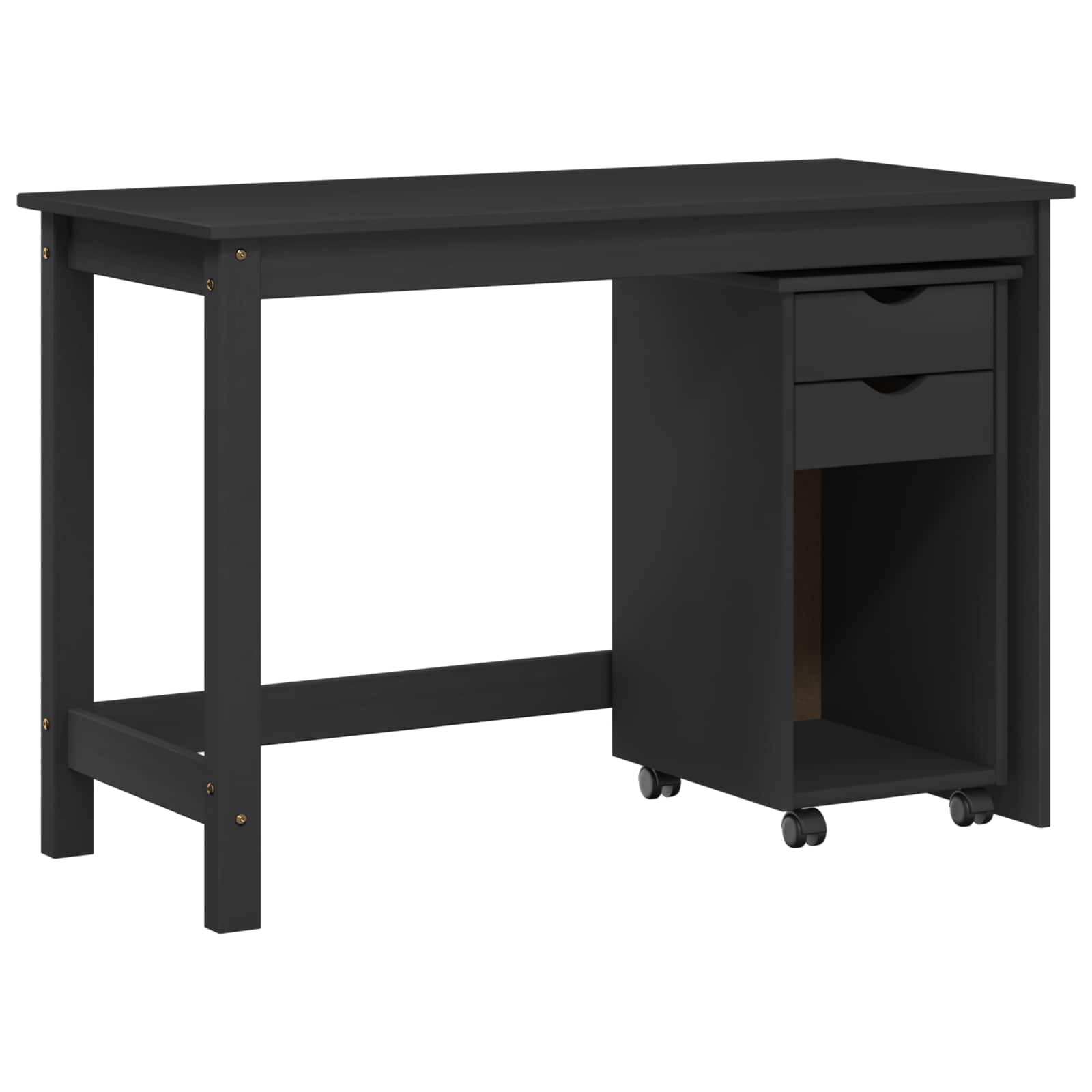 Schreibtischschrank-Set 2 stk. Grau Massives Kiefernholz