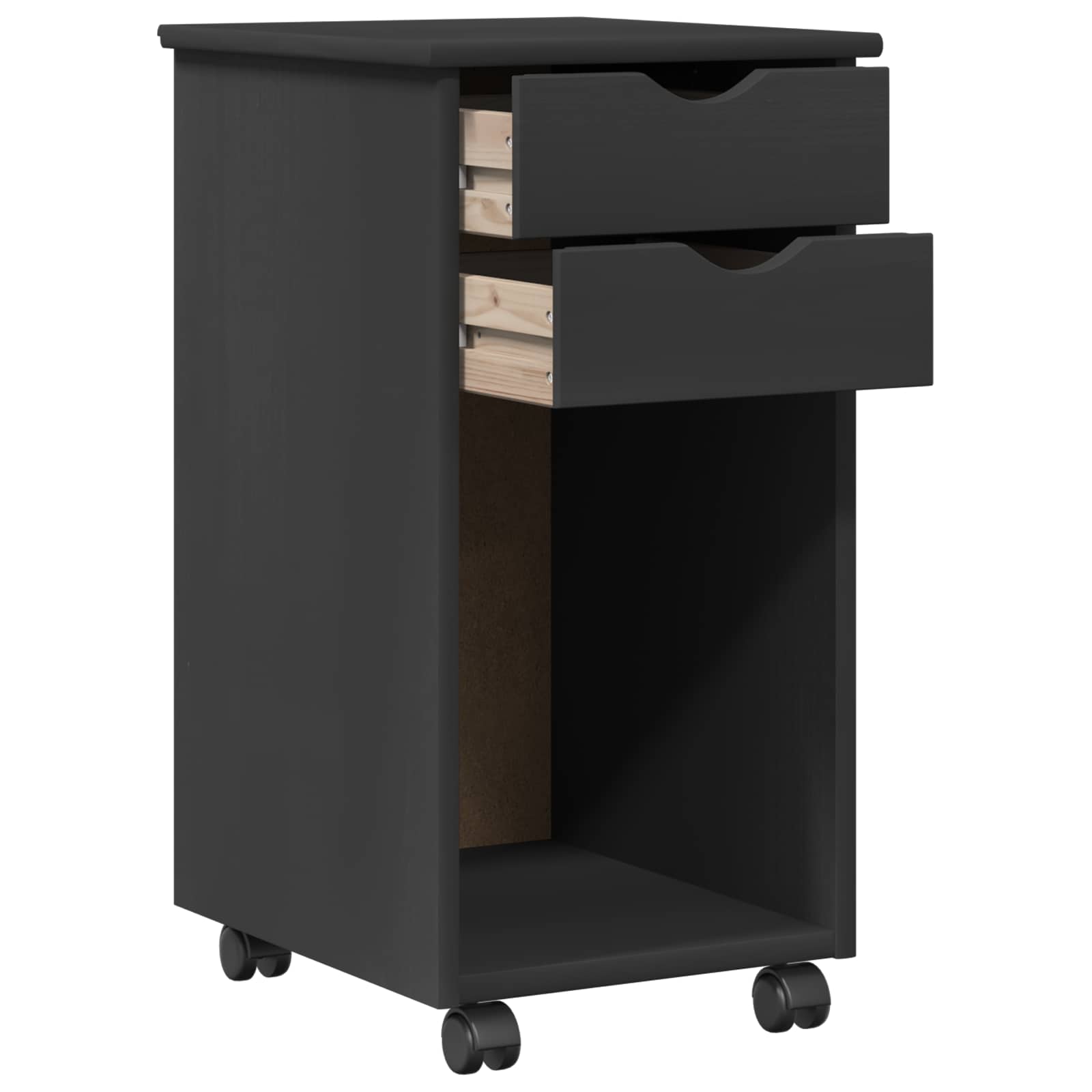 Schreibtischschrank-Set 2 stk. Grau Massives Kiefernholz