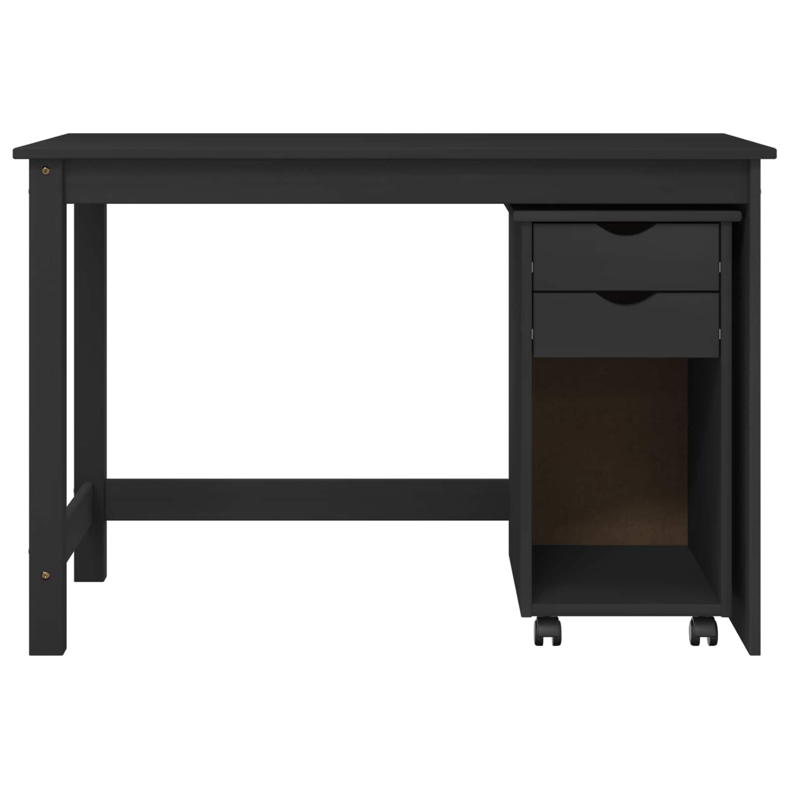 Schreibtischschrank-Set 2 stk. Grau Massives Kiefernholz