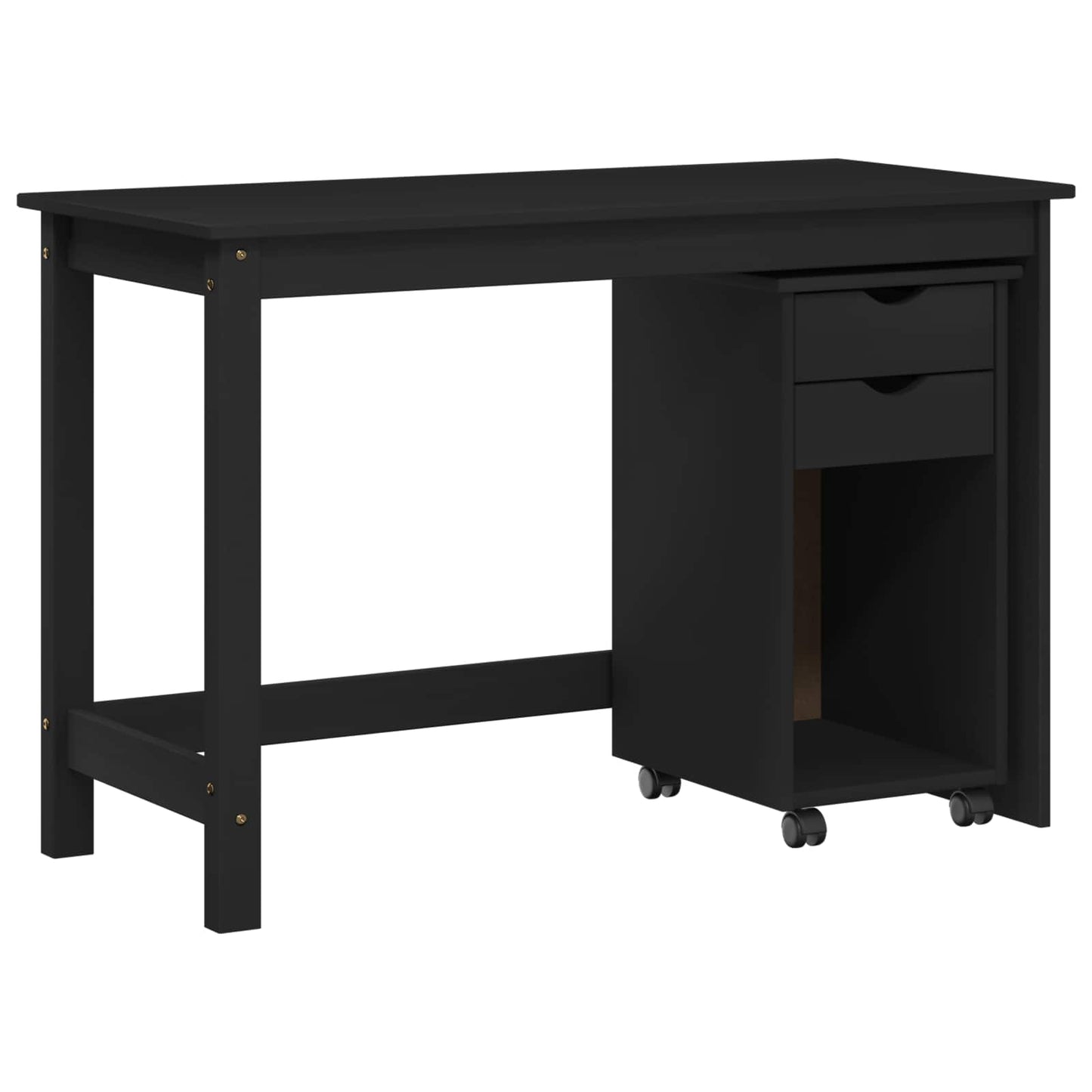 Schreibtischschrank-Set 2 stk. Schwarz Massives Kiefernholz