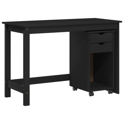 Schreibtischschrank-Set 2 stk. Schwarz Massives Kiefernholz