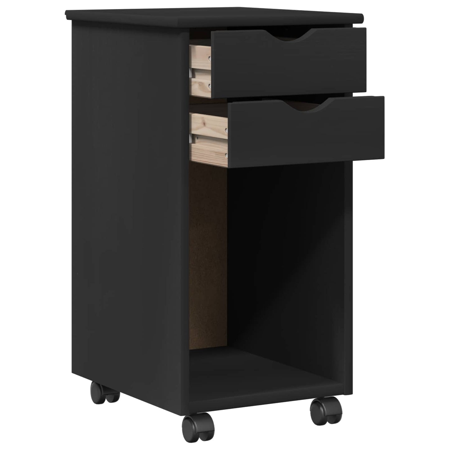 Schreibtischschrank-Set 2 stk. Schwarz Massives Kiefernholz