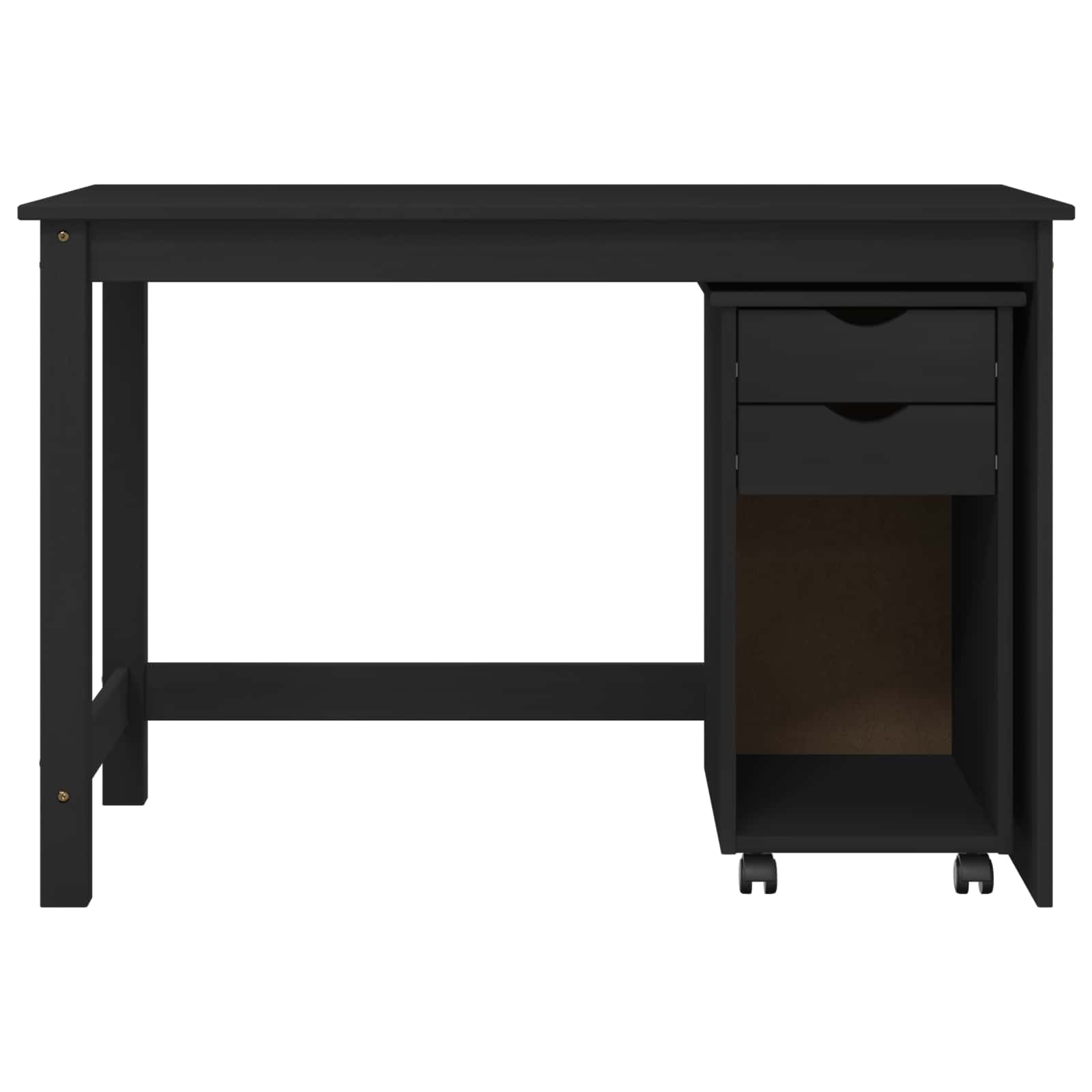 Schreibtischschrank-Set 2 stk. Schwarz Massives Kiefernholz