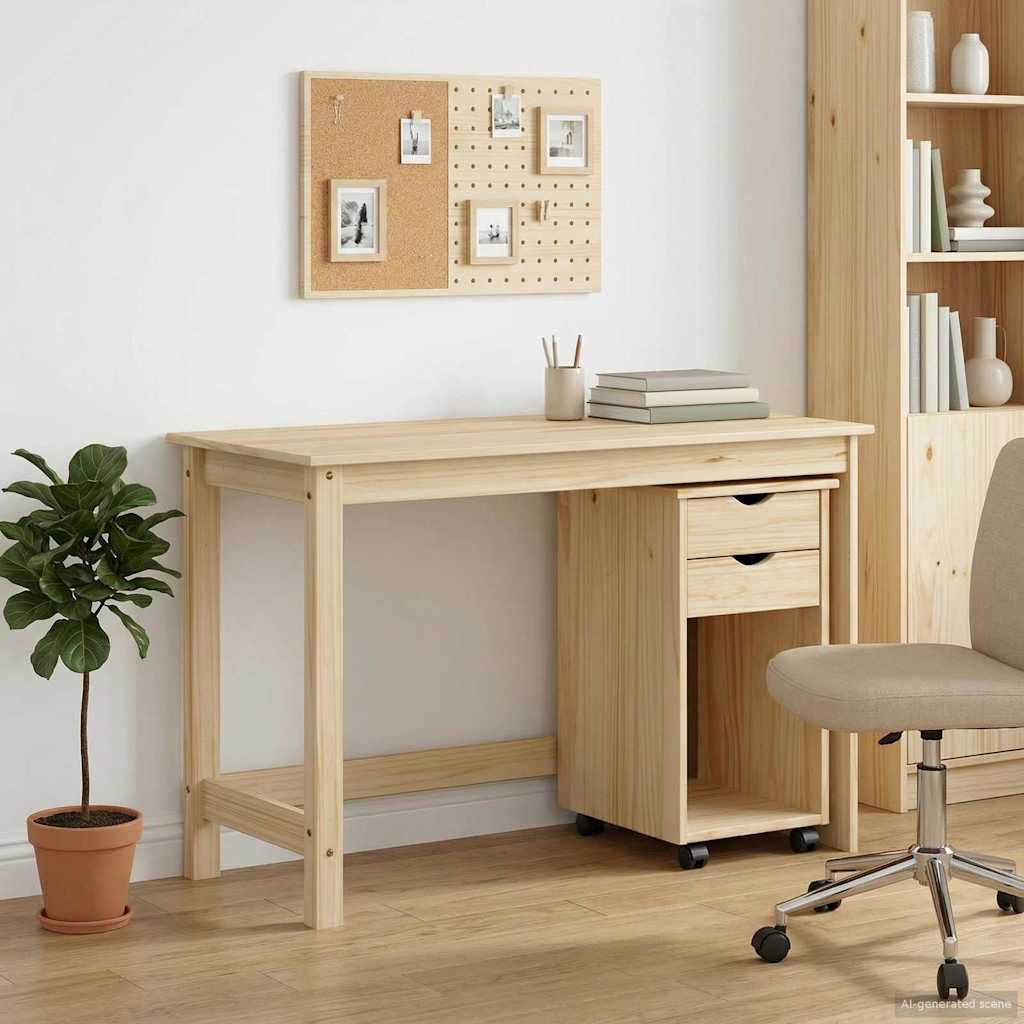 Schreibtischschrank-Set 2 stk. Braun Massives Kiefernholz