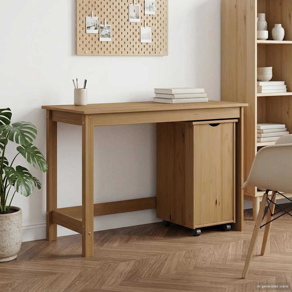 Schreibtischschrank-Set 2 stk. Honigbraun Massives Kiefernholz