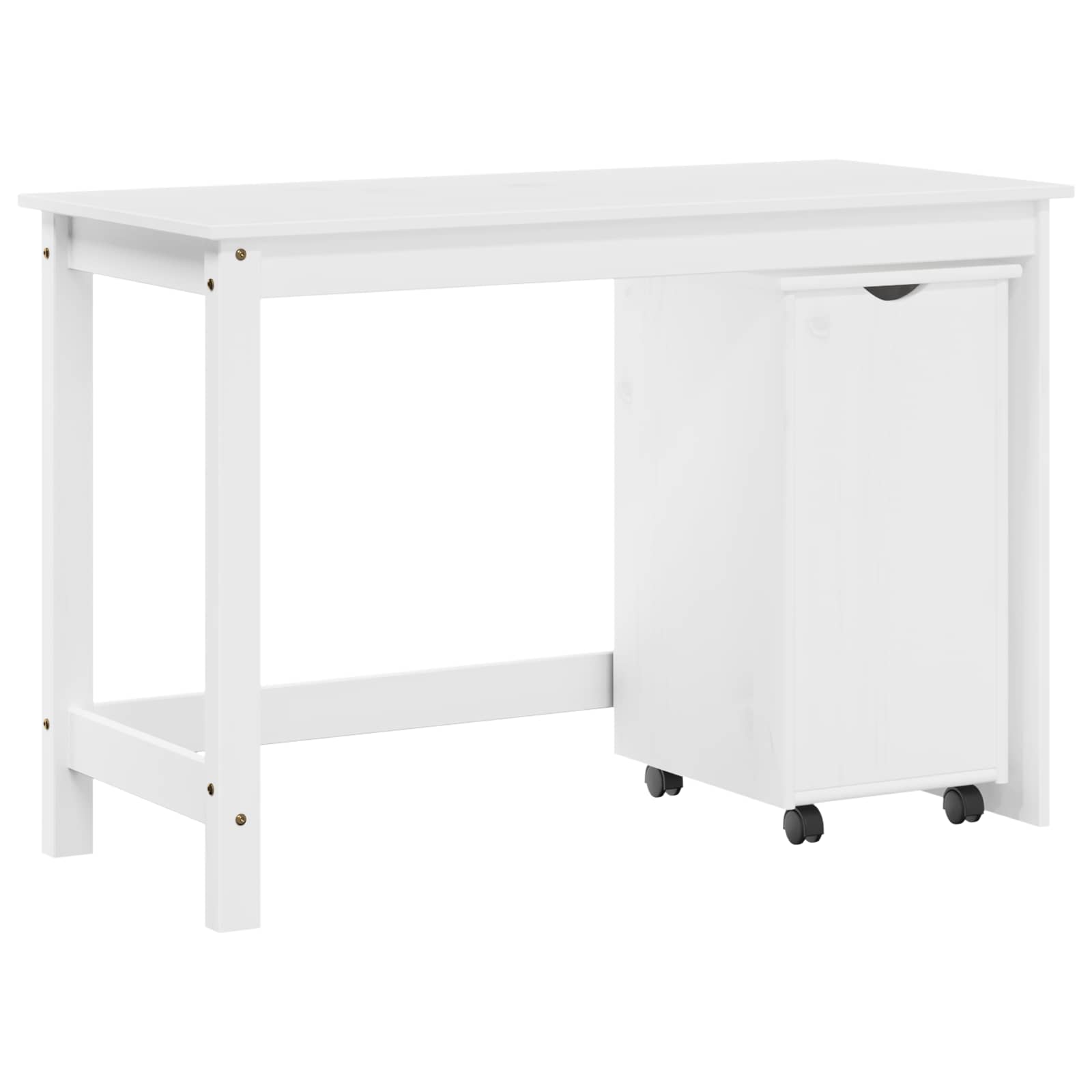 Schreibtischschrank-Set 2 stk. Weiß Massives Kiefernholz