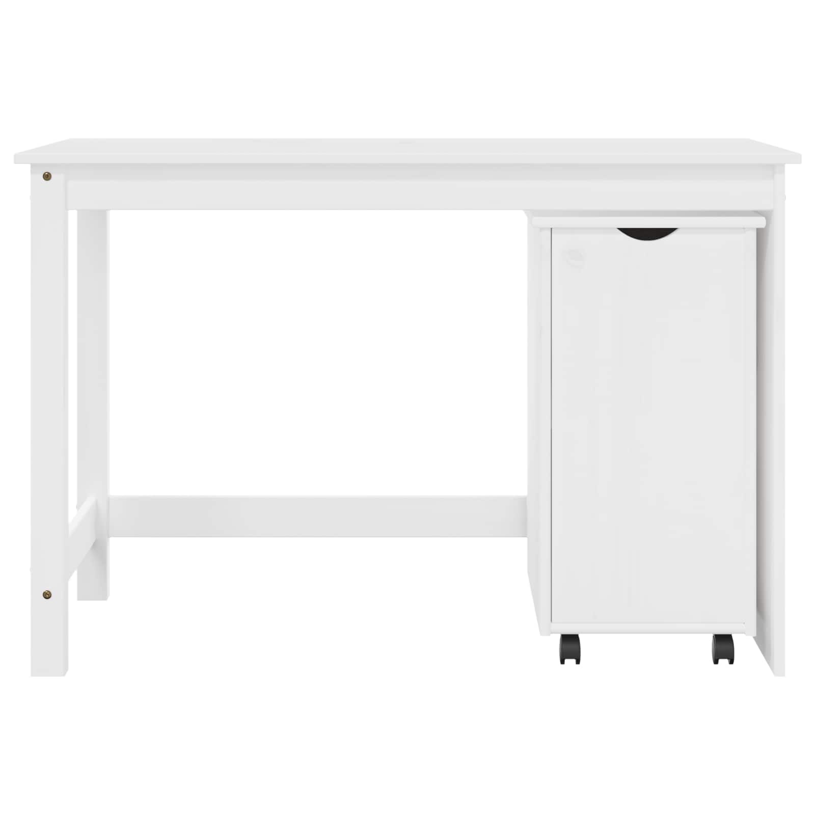 Schreibtischschrank-Set 2 stk. Weiß Massives Kiefernholz
