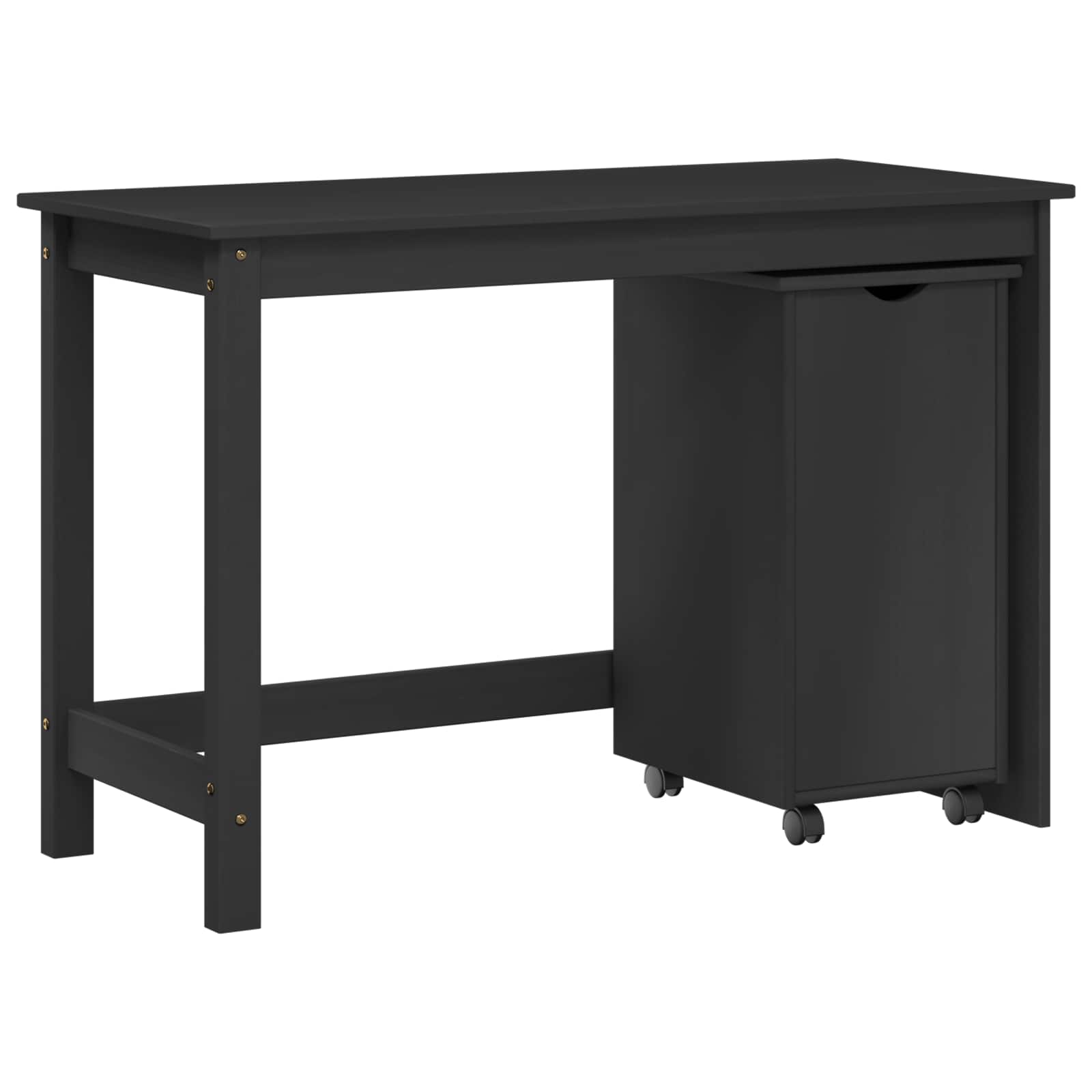 Schreibtischschrank-Set 2 stk. Grau Massives Kiefernholz