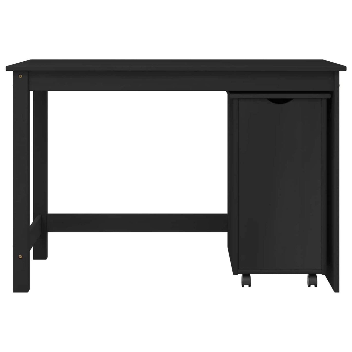 Schreibtischschrank-Set 2 stk. Schwarz Massives Kiefernholz