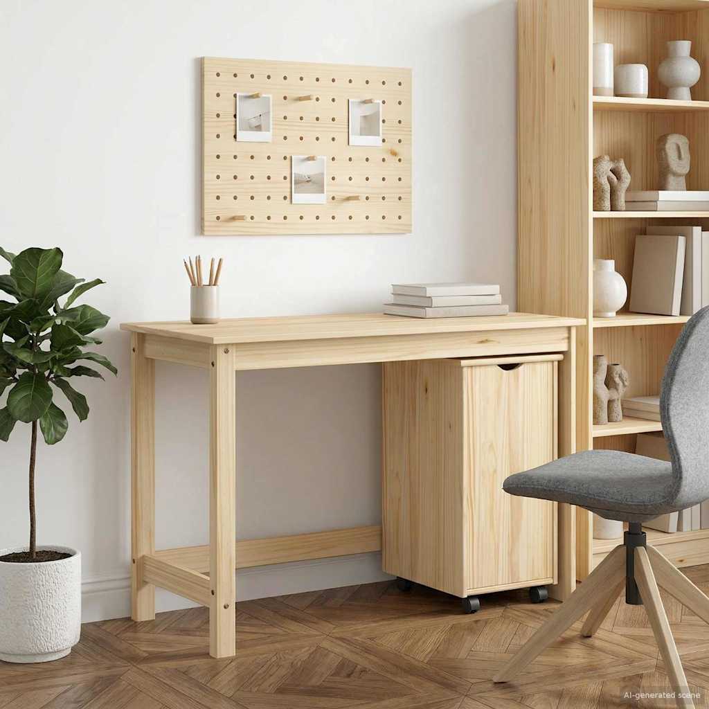 Schreibtischschrank-Set 2 stk. Braun Massives Kiefernholz