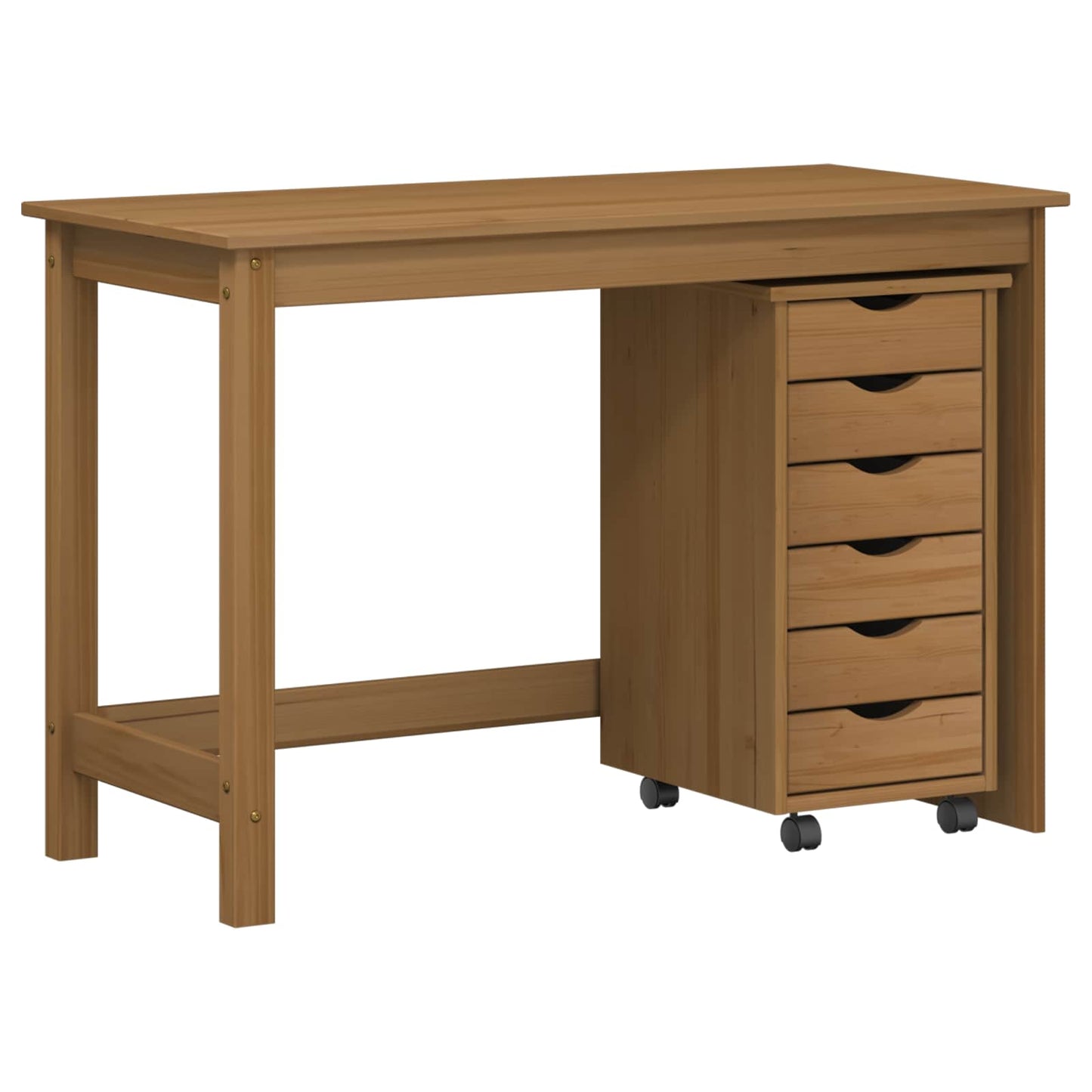 Desk und Rolling Cabinet Set MOSS 2 pcs Honigbraun
