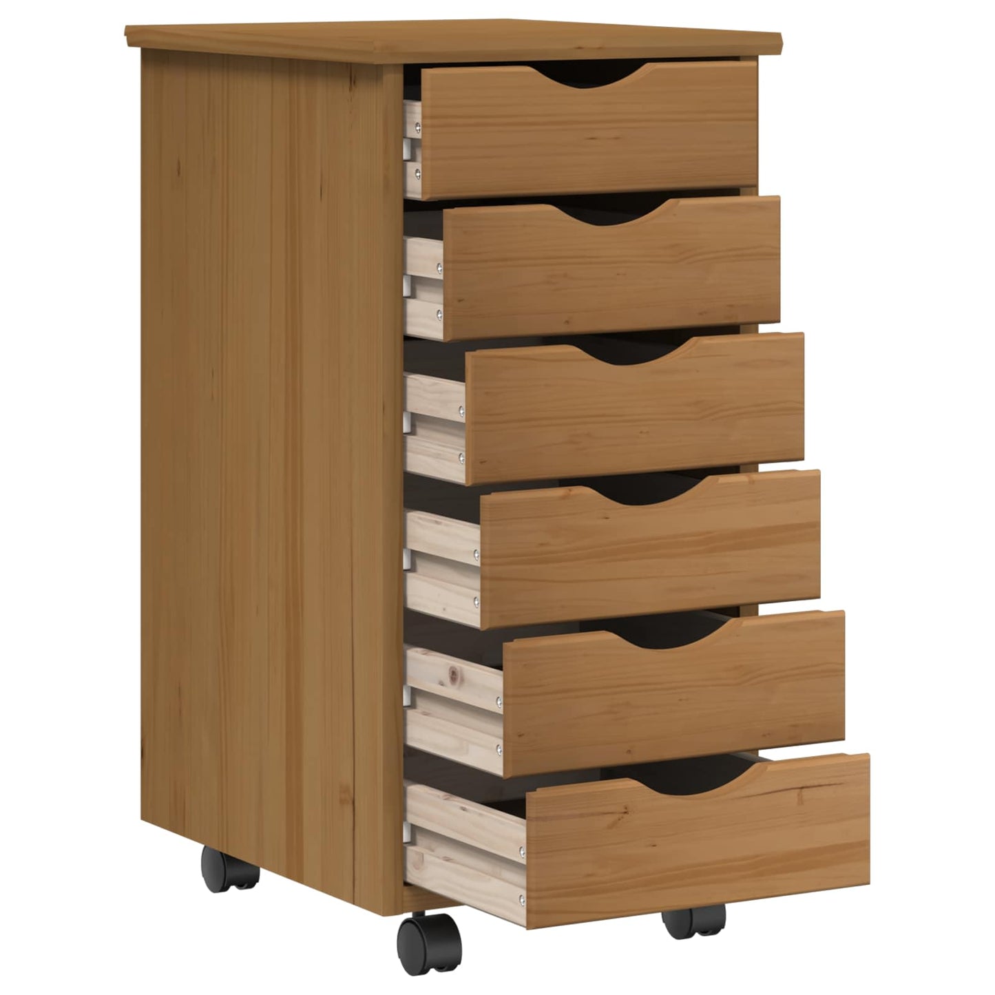 Desk und Rolling Cabinet Set MOSS 2 pcs Honigbraun