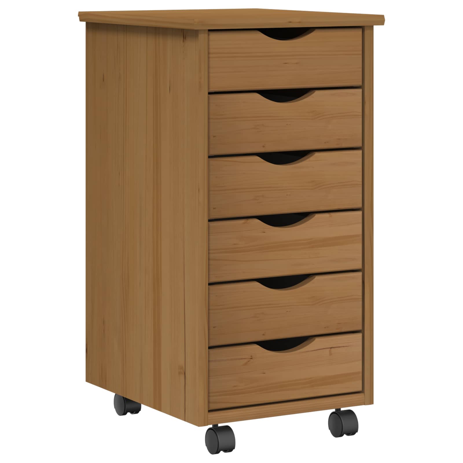 Desk und Rolling Cabinet Set MOSS 2 pcs Honigbraun