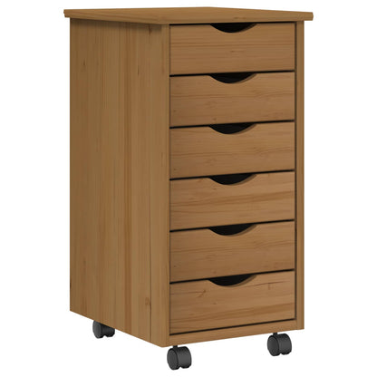 Desk und Rolling Cabinet Set MOSS 2 stk. Honigbraun