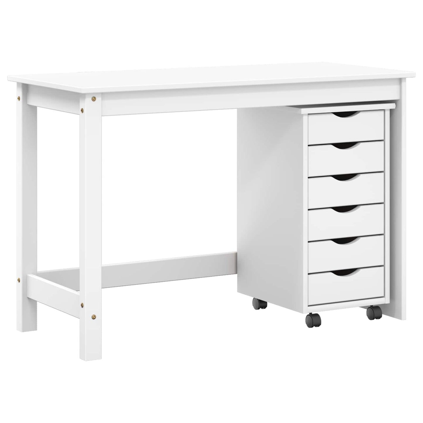 Desk und Rolling Cabinet Set MOSS 2 stk. Weiß