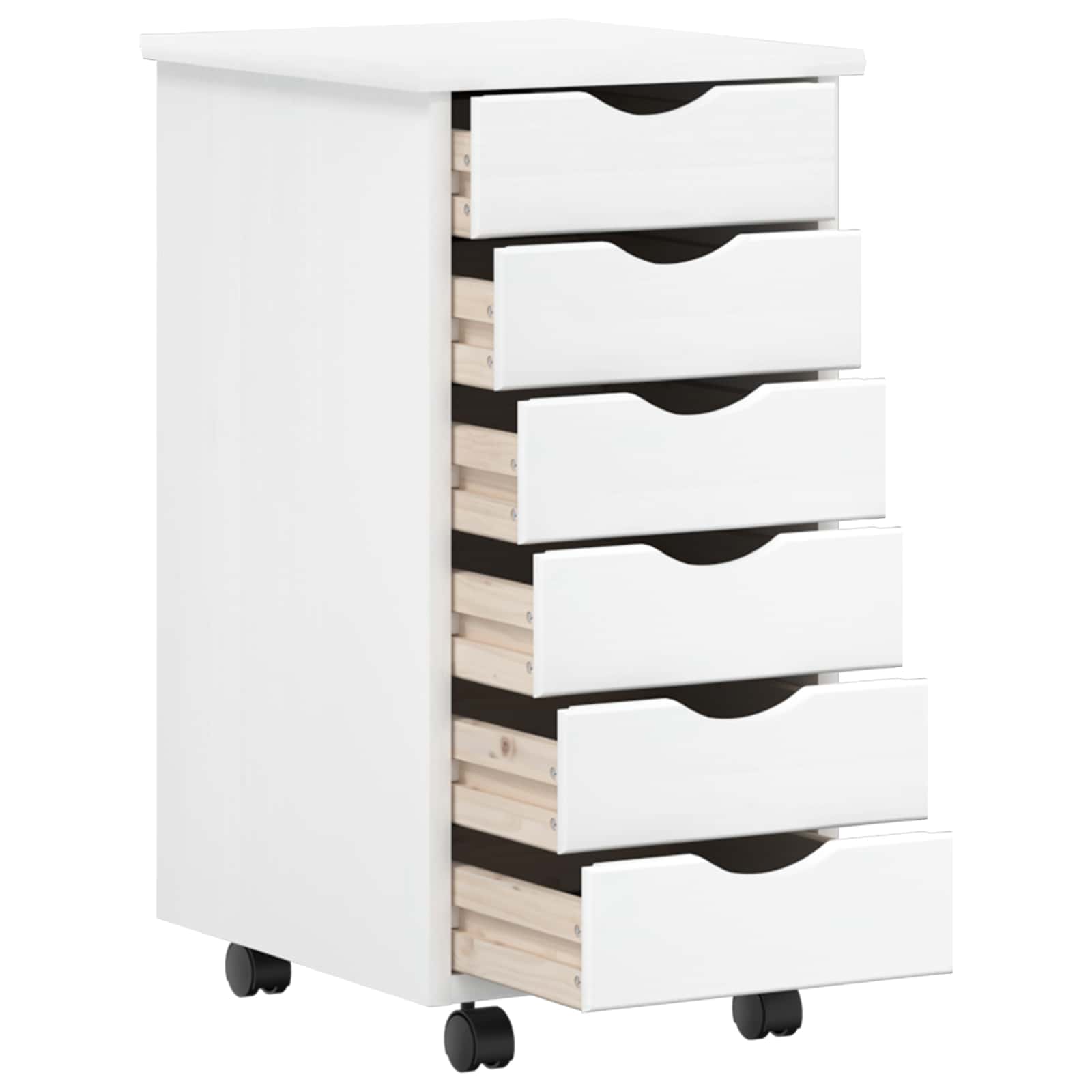 Desk und Rolling Cabinet Set MOSS 2 stk. Weiß