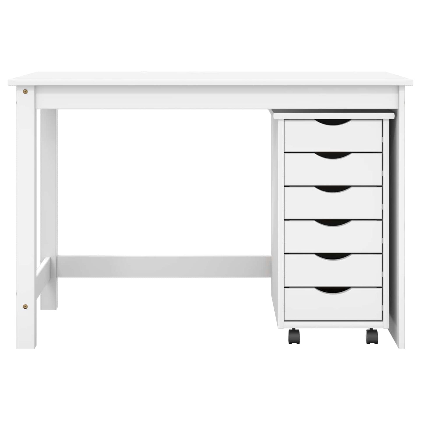 Desk und Rolling Cabinet Set MOSS 2 stk. Weiß