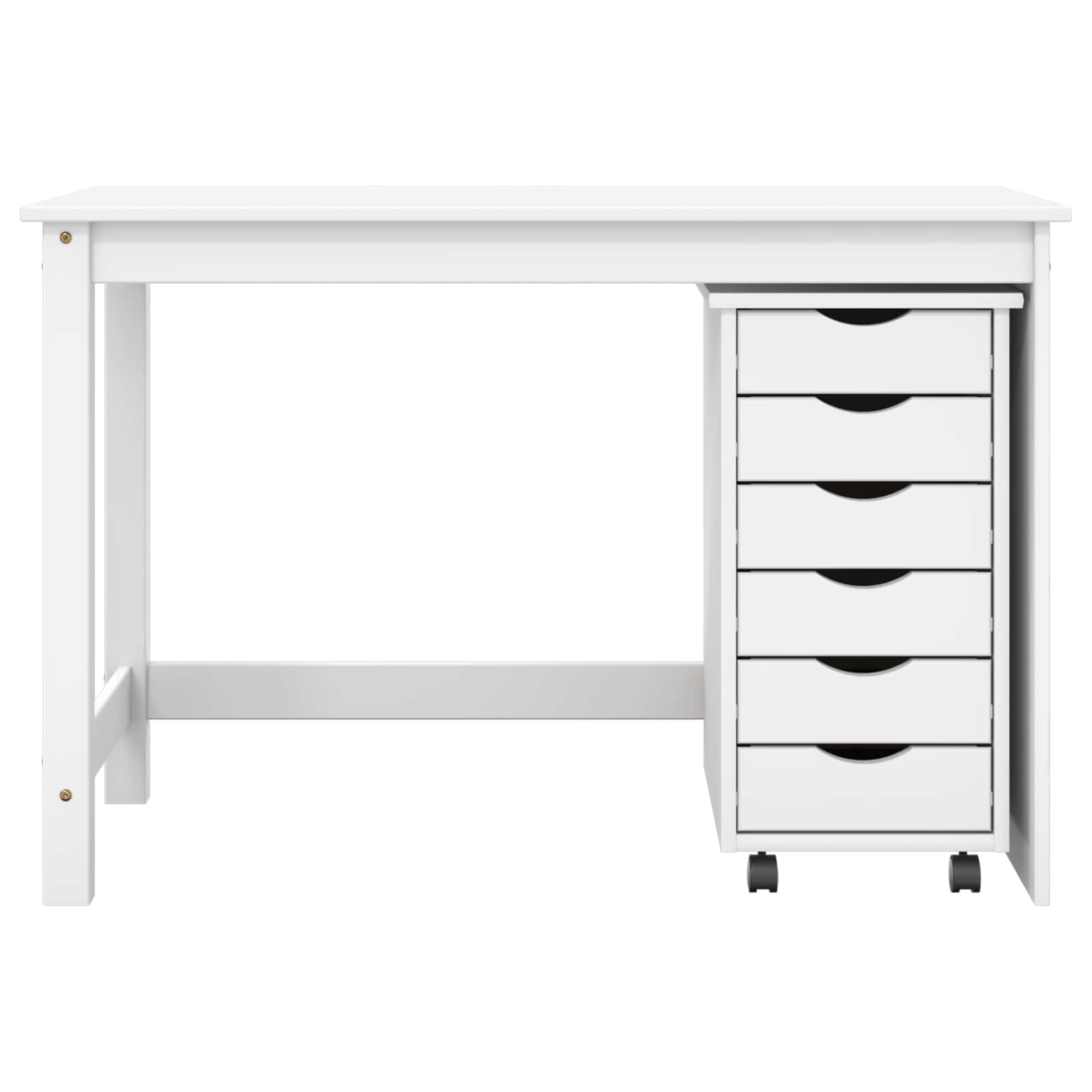 Desk und Rolling Cabinet Set MOSS 2 stk. Weiß