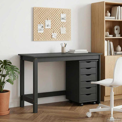 Desk und Rolling Cabinet Set MOSS 2 stk. Grau