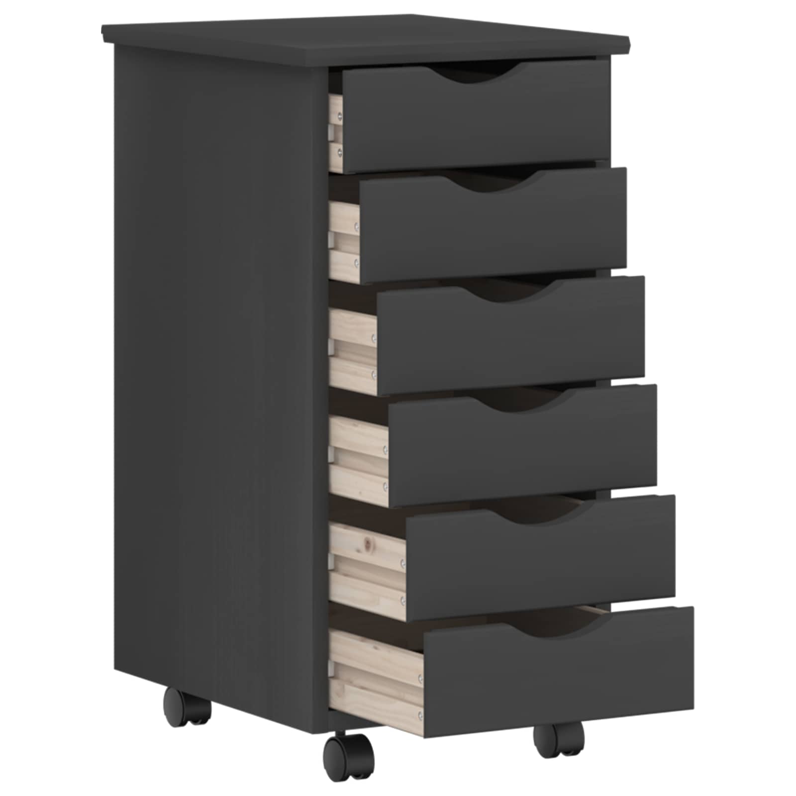 Desk und Rolling Cabinet Set MOSS 2 pcs Grau