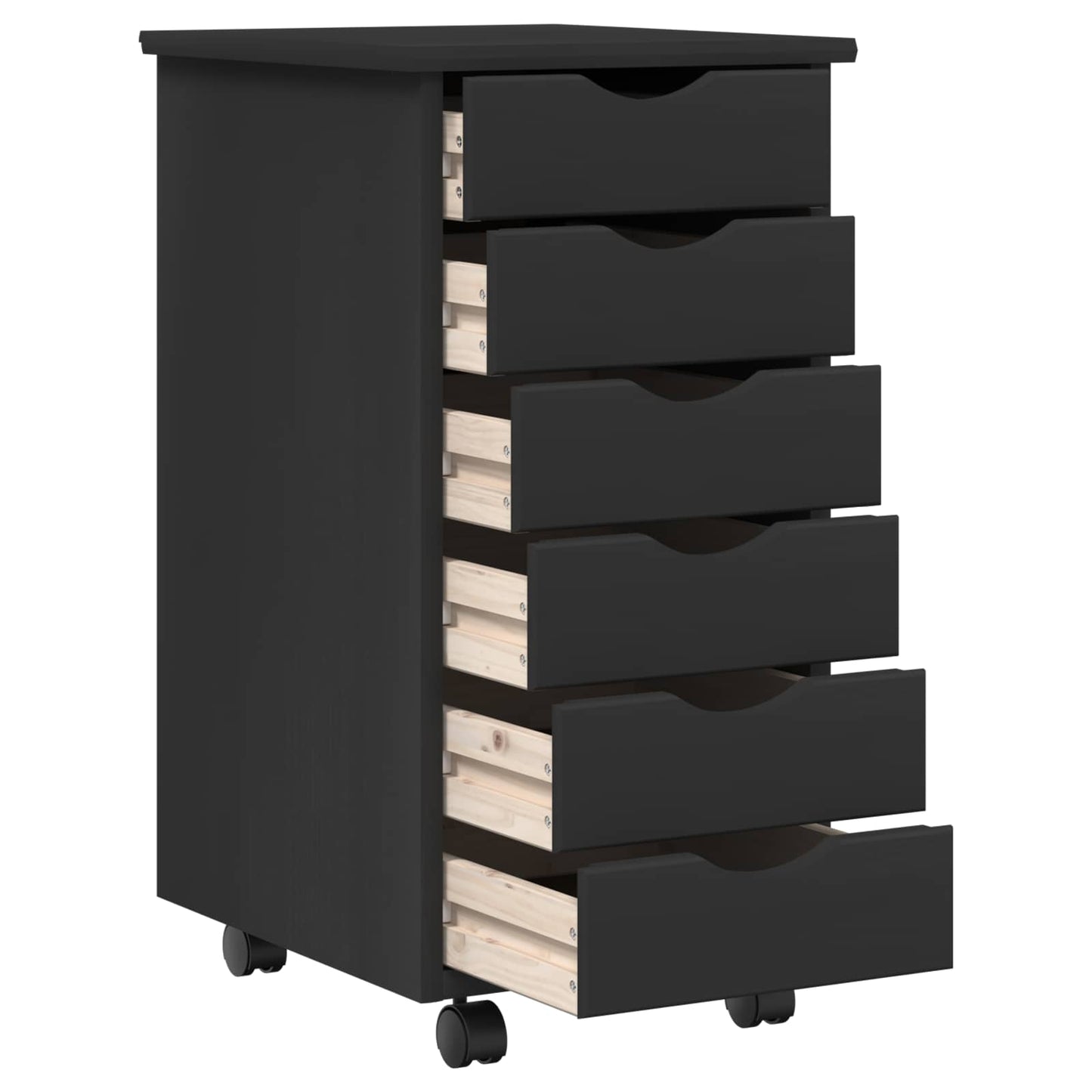 Desk und Rolling Cabinet Set MOSS 2 pcs Schwarz