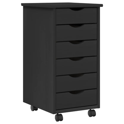 Desk und Rolling Cabinet Set MOSS 2 stk. Schwarz