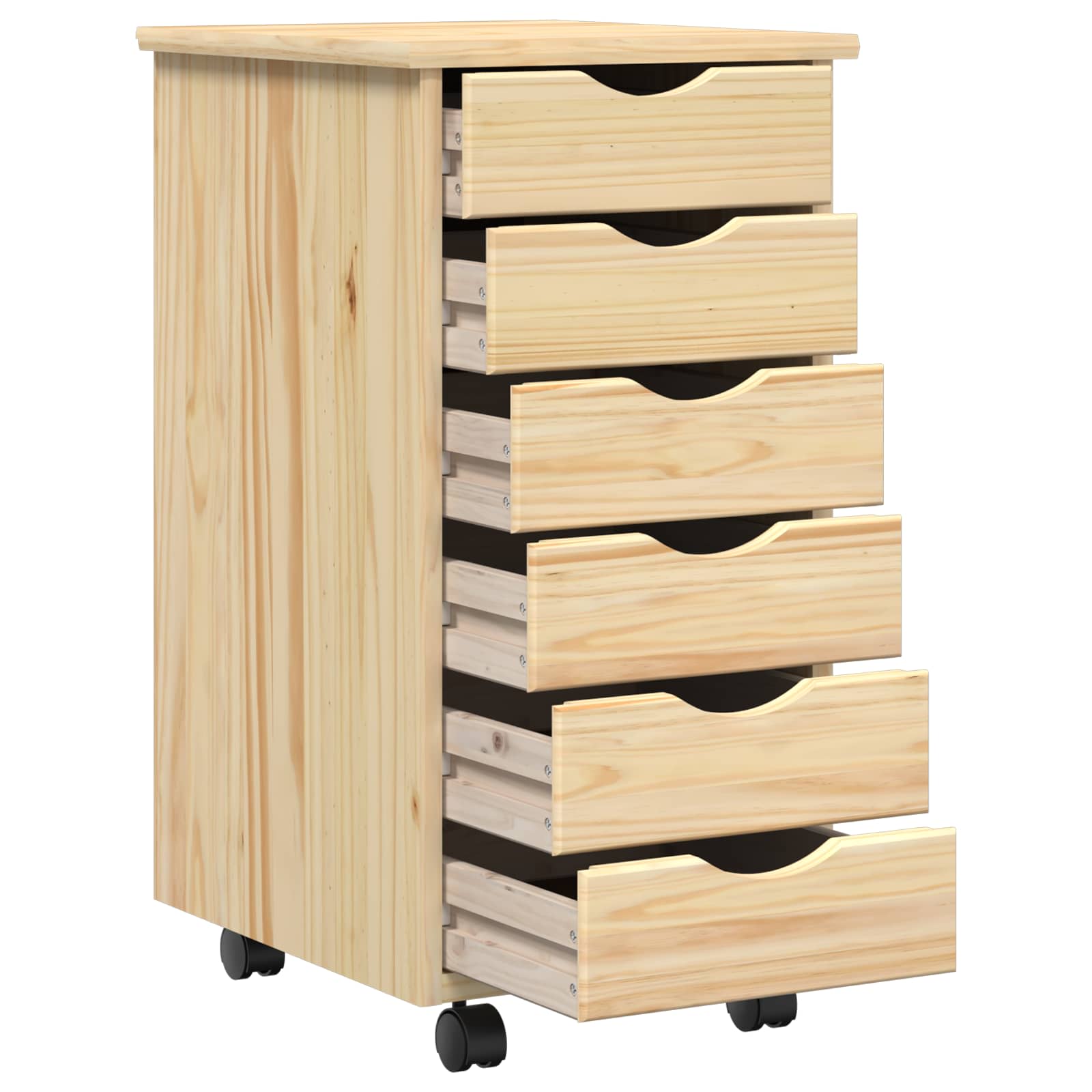 Desk und Rolling Cabinet Set MOSS 2 stk. Braun