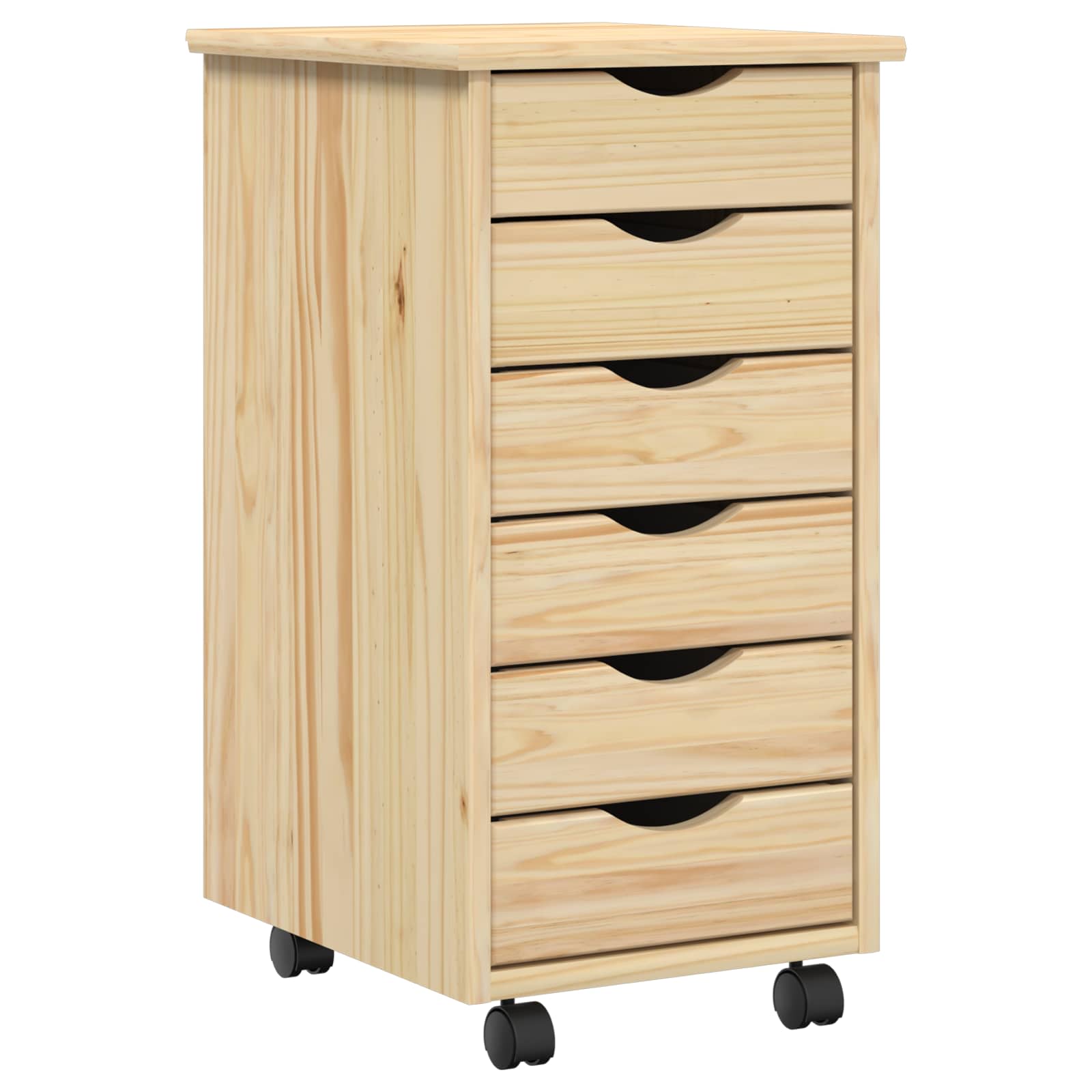 Desk und Rolling Cabinet Set MOSS 2 stk. Braun