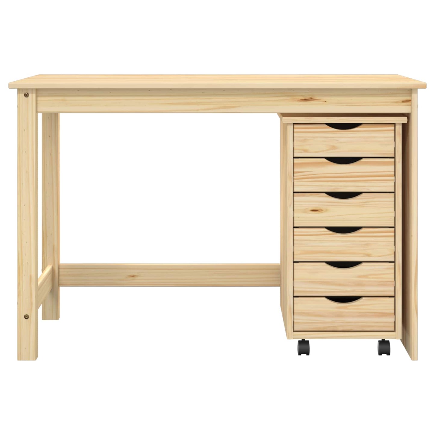 Desk und Rolling Cabinet Set MOSS 2 stk. Braun