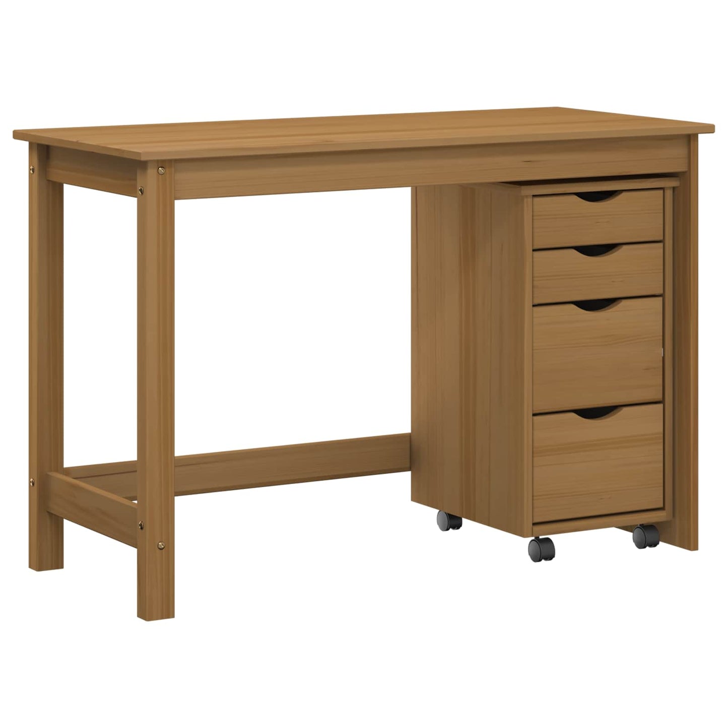 Desk und Rolling Cabinet Set MOSS 2 stk. Honigbraun