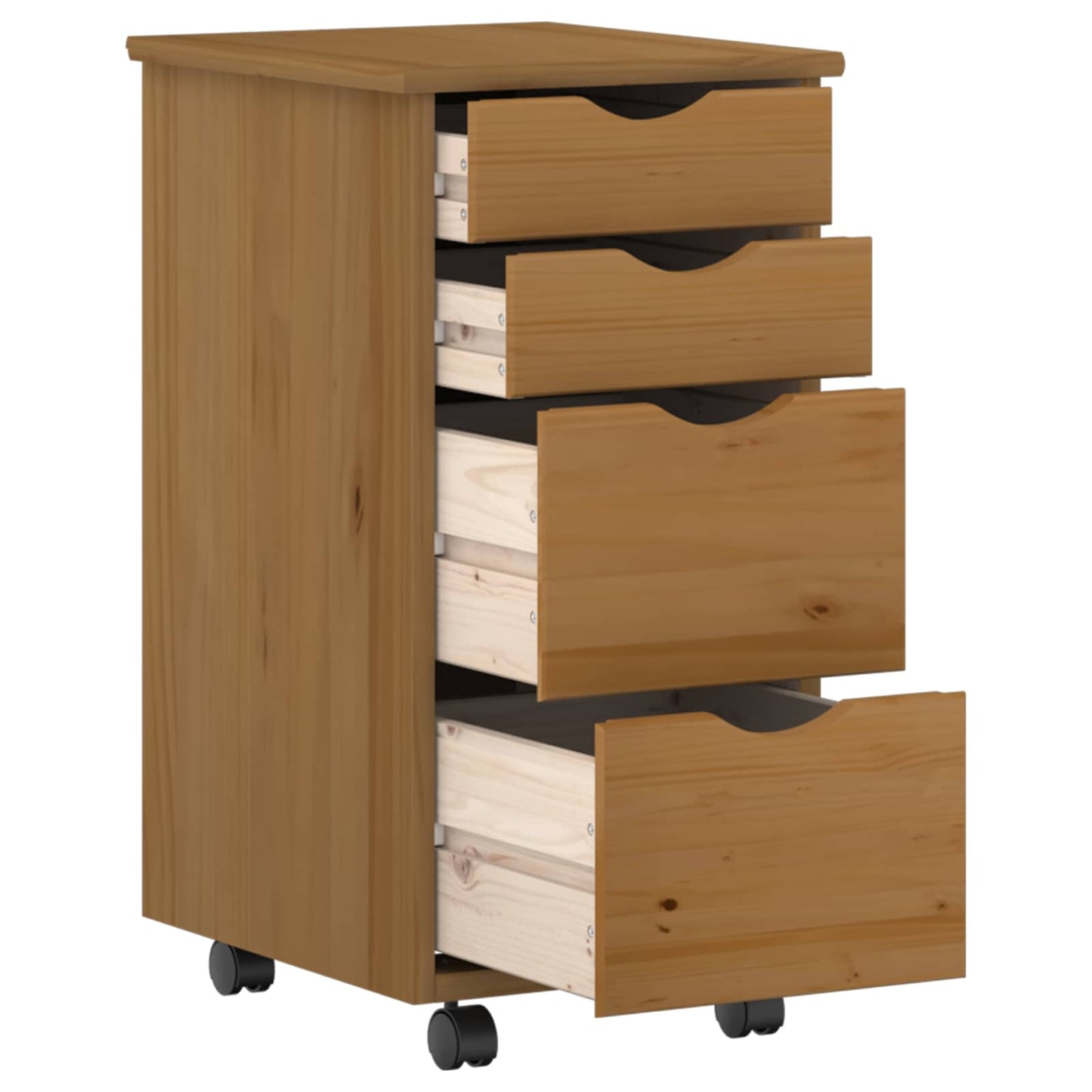 Desk und Rolling Cabinet Set MOSS 2 stk. Honigbraun