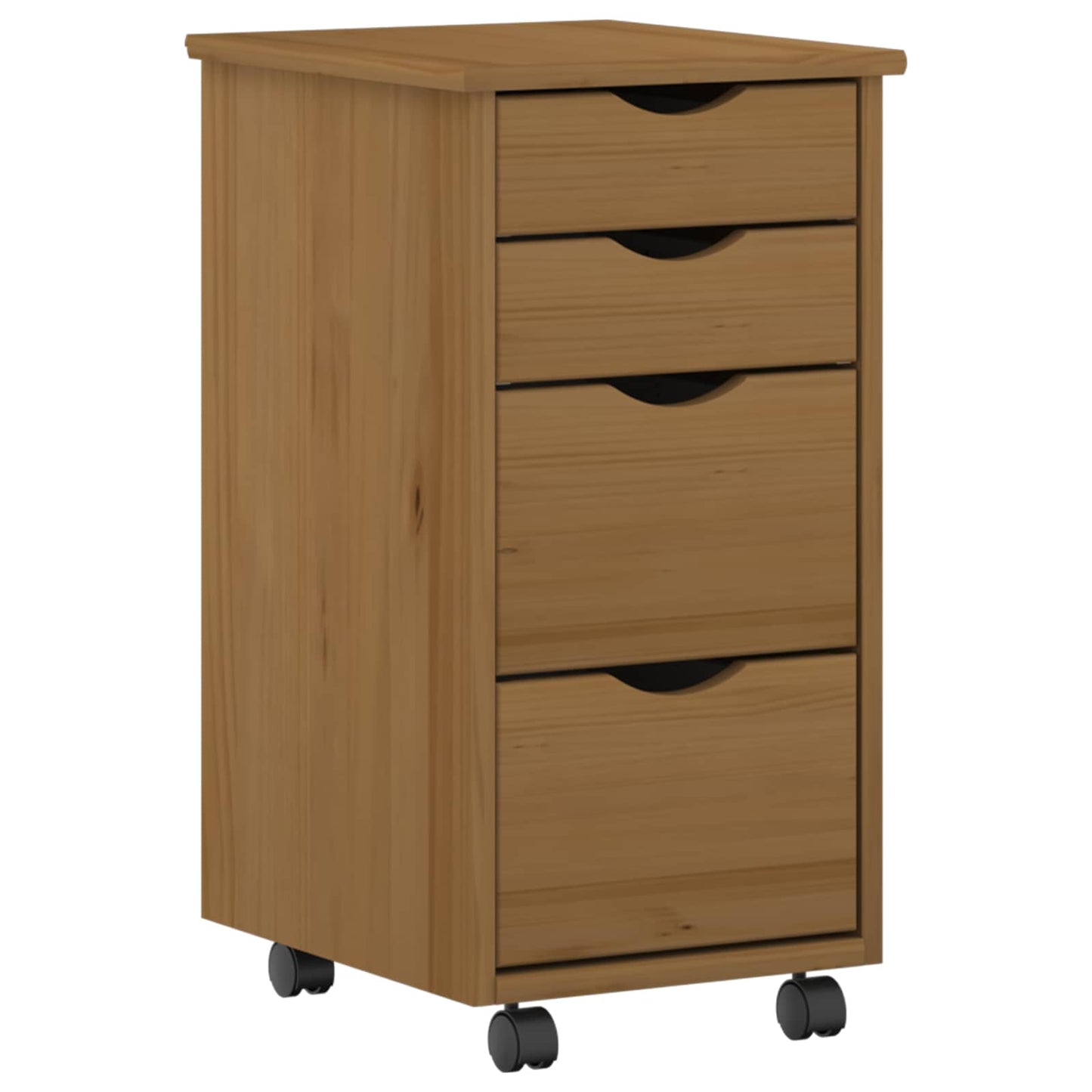 Desk und Rolling Cabinet Set MOSS 2 stk. Honigbraun