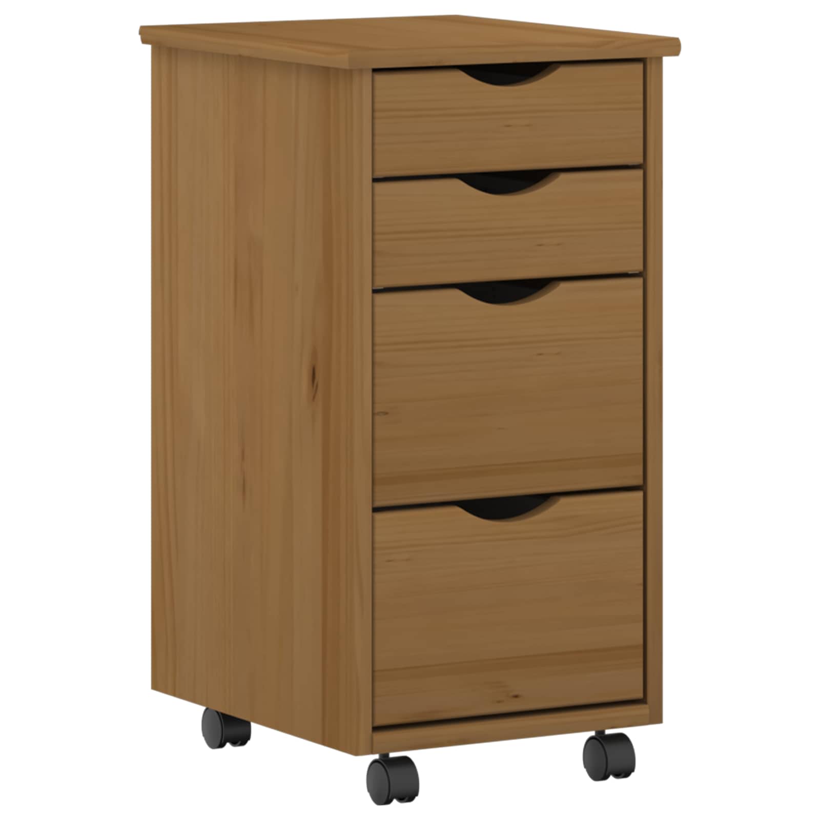 Desk und Rolling Cabinet Set MOSS 2 stk. Honigbraun