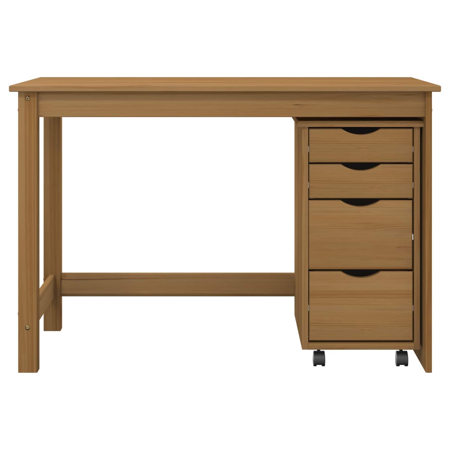 Desk und Rolling Cabinet Set MOSS 2 stk. Honigbraun