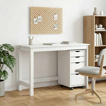 Desk und Rolling Cabinet Set MOSS 2 stk. Weiß