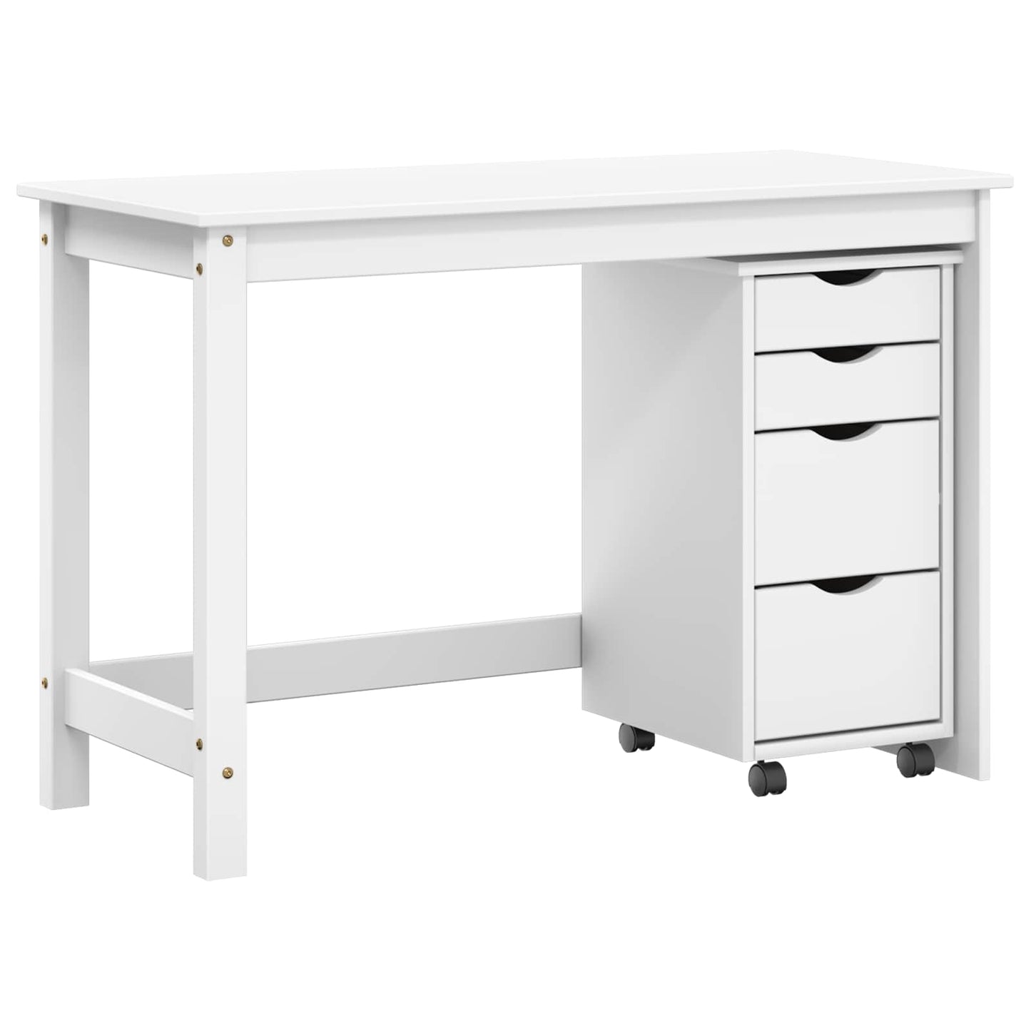 Desk und Rolling Cabinet Set MOSS 2 pcs Weiß