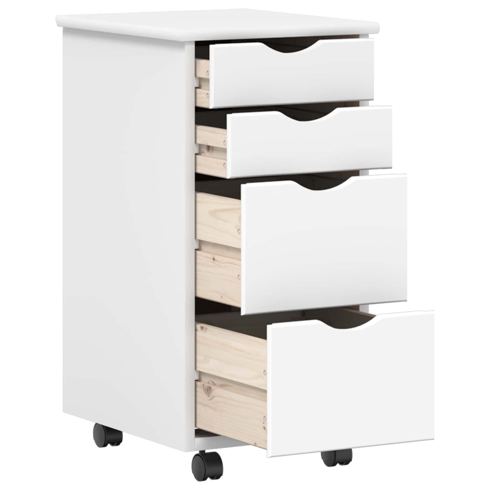 Desk und Rolling Cabinet Set MOSS 2 pcs Weiß