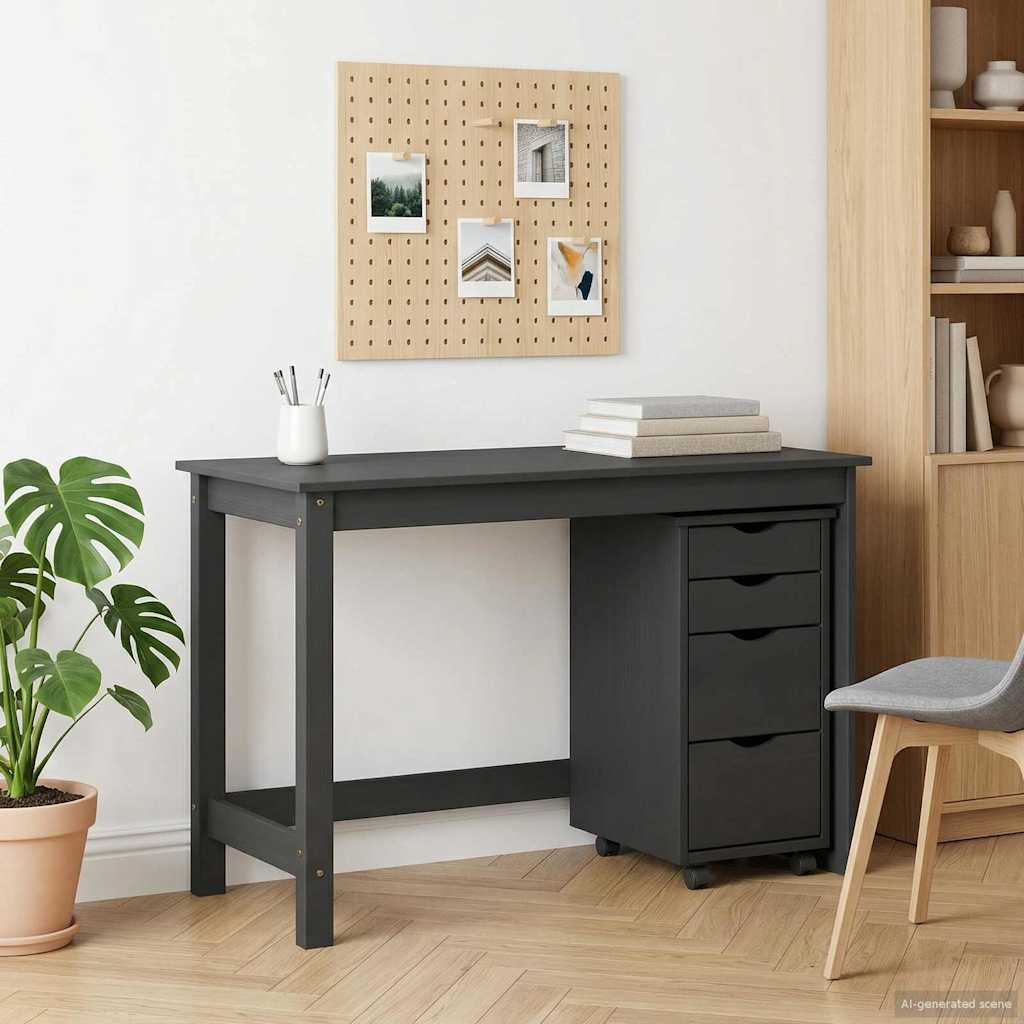 Desk und Rolling Cabinet Set MOSS 2 stk. Grau