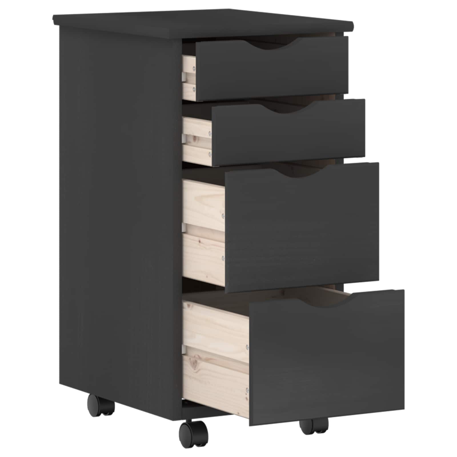 Desk und Rolling Cabinet Set MOSS 2 stk. Grau
