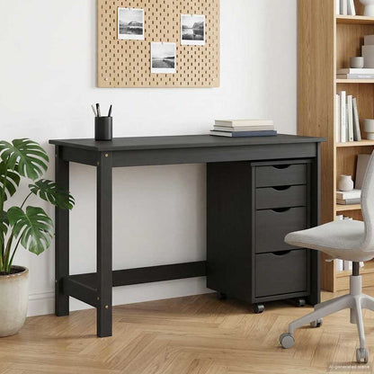 Desk und Rolling Cabinet Set MOSS 2 stk. Schwarz