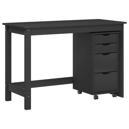 Desk und Rolling Cabinet Set MOSS 2 stk. Schwarz