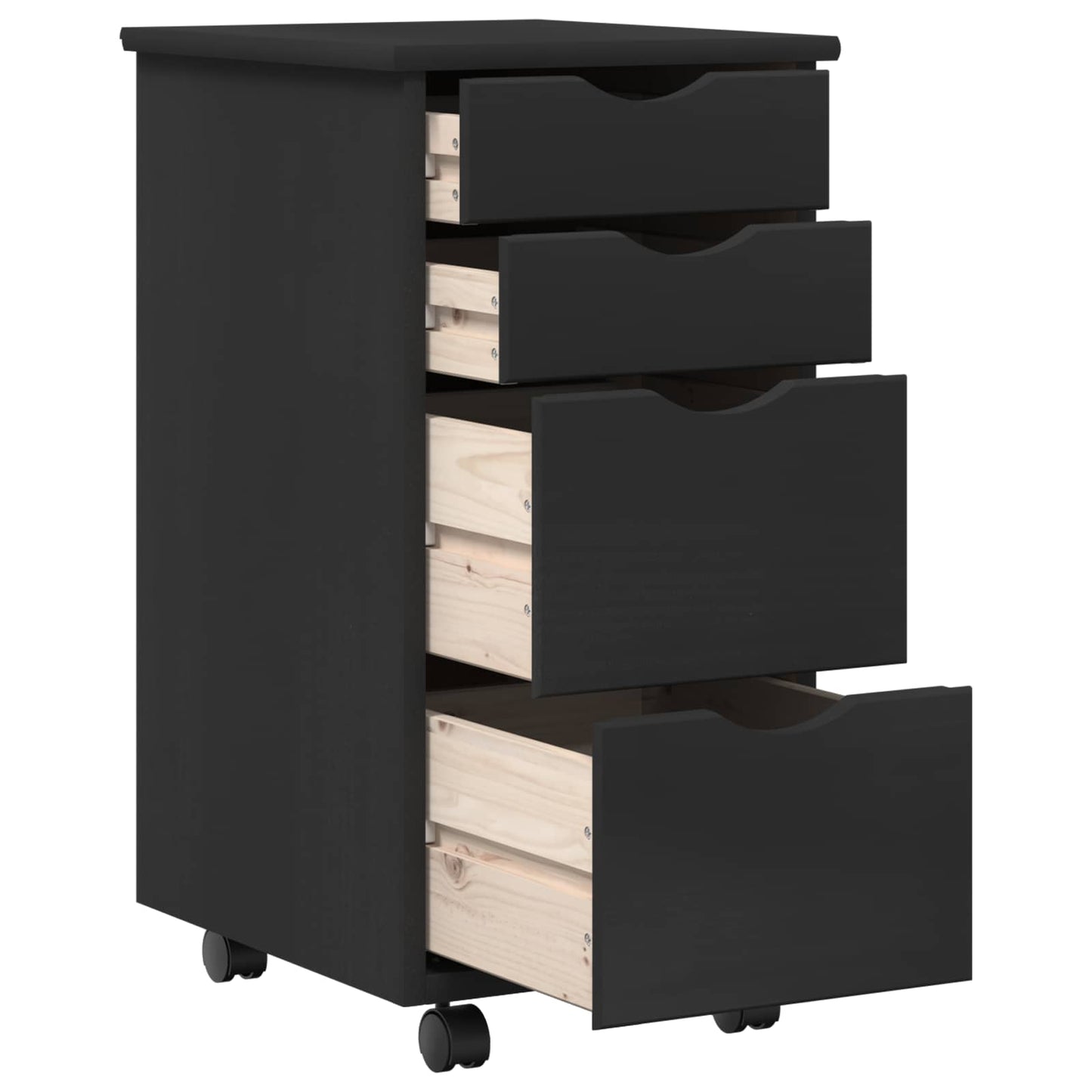 Desk und Rolling Cabinet Set MOSS 2 pcs Schwarz