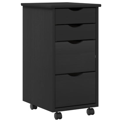 Desk und Rolling Cabinet Set MOSS 2 stk. Schwarz