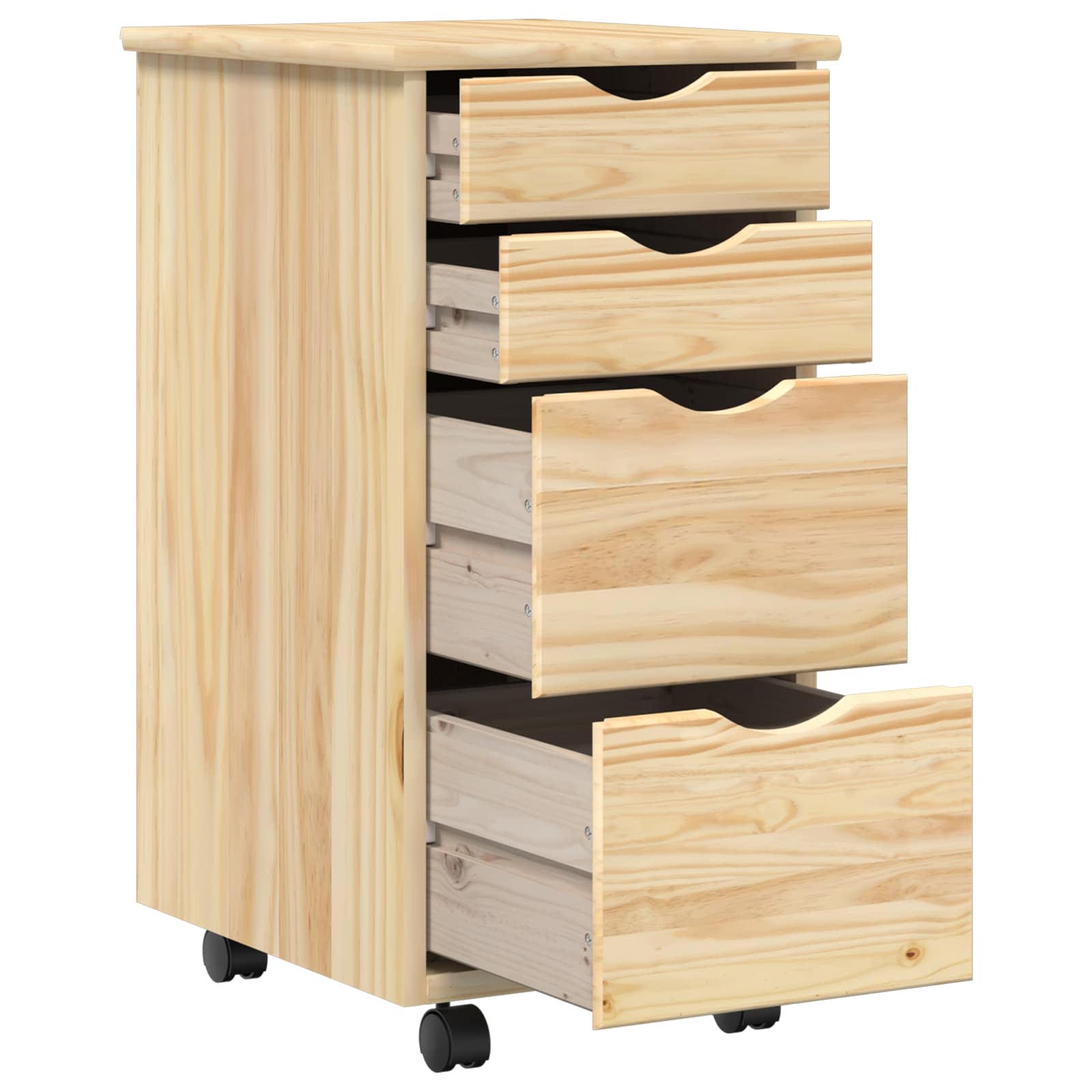 Desk und Rolling Cabinet Set MOSS 2 pcs Braun