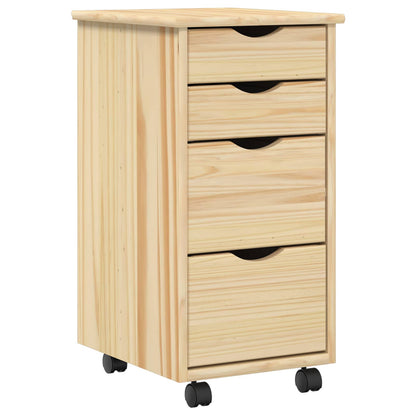 Desk und Rolling Cabinet Set MOSS 2 stk. Braun