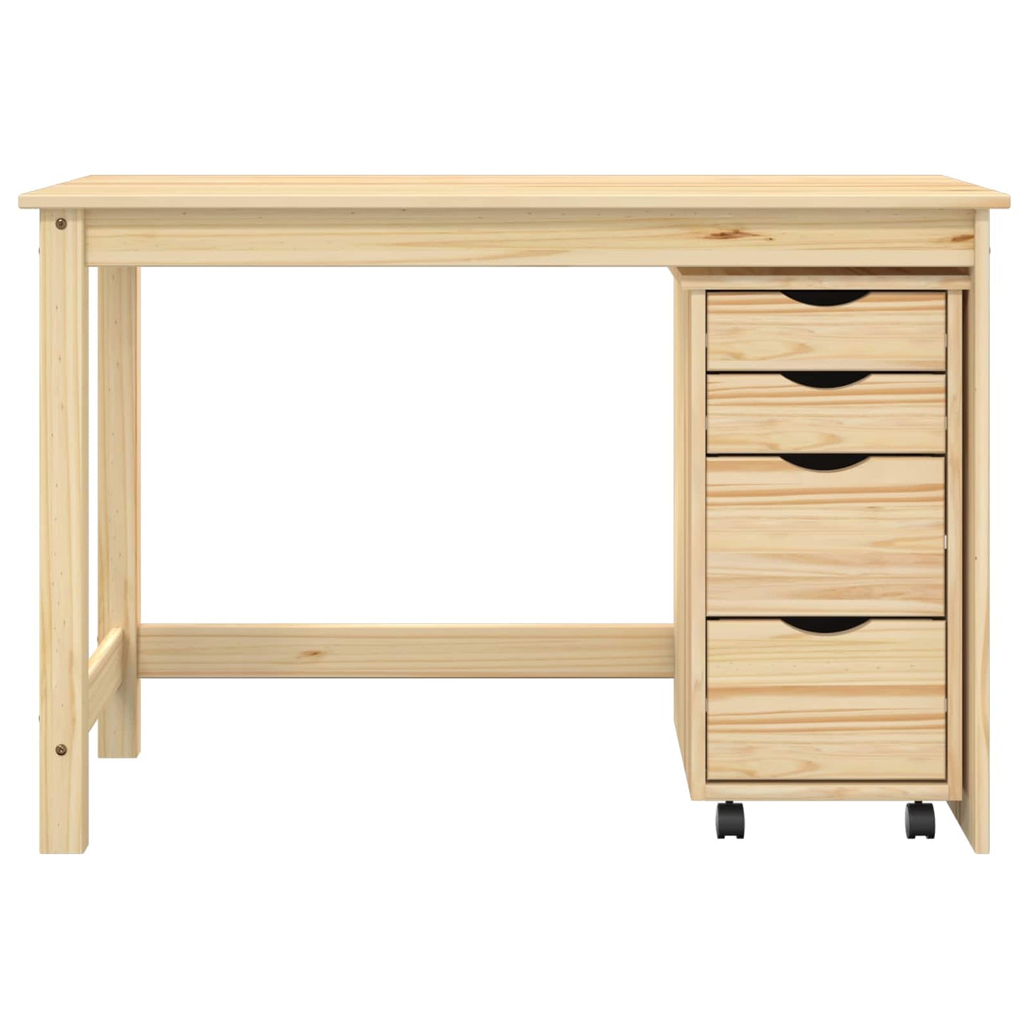 Desk und Rolling Cabinet Set MOSS 2 pcs Braun