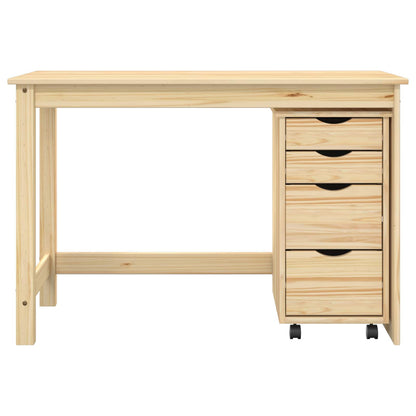 Desk und Rolling Cabinet Set MOSS 2 stk. Braun