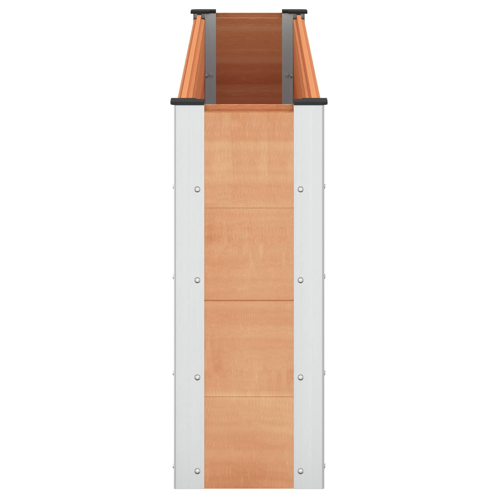 Hochbeet Braun 200 x 30 x 72 cm WPC und Aluminium